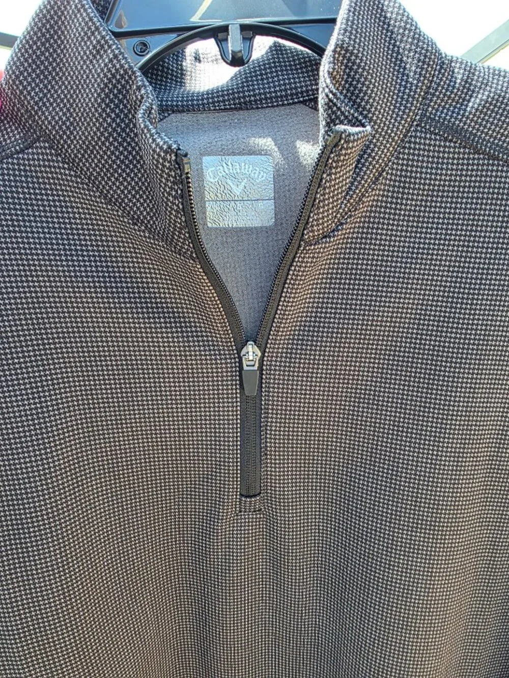 Callaway Golf Men's Quarter-Zip Textured Grid Performance Pullover Fleece Jacket